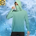 thumbnail image 2 of hotojiny Men's Hooded Sun Shirts with Mask Summer Fashion Fishing Shirts for Men Gradient Long Sleeve UPF 50 Hiking Light Jacket, 2 of 7