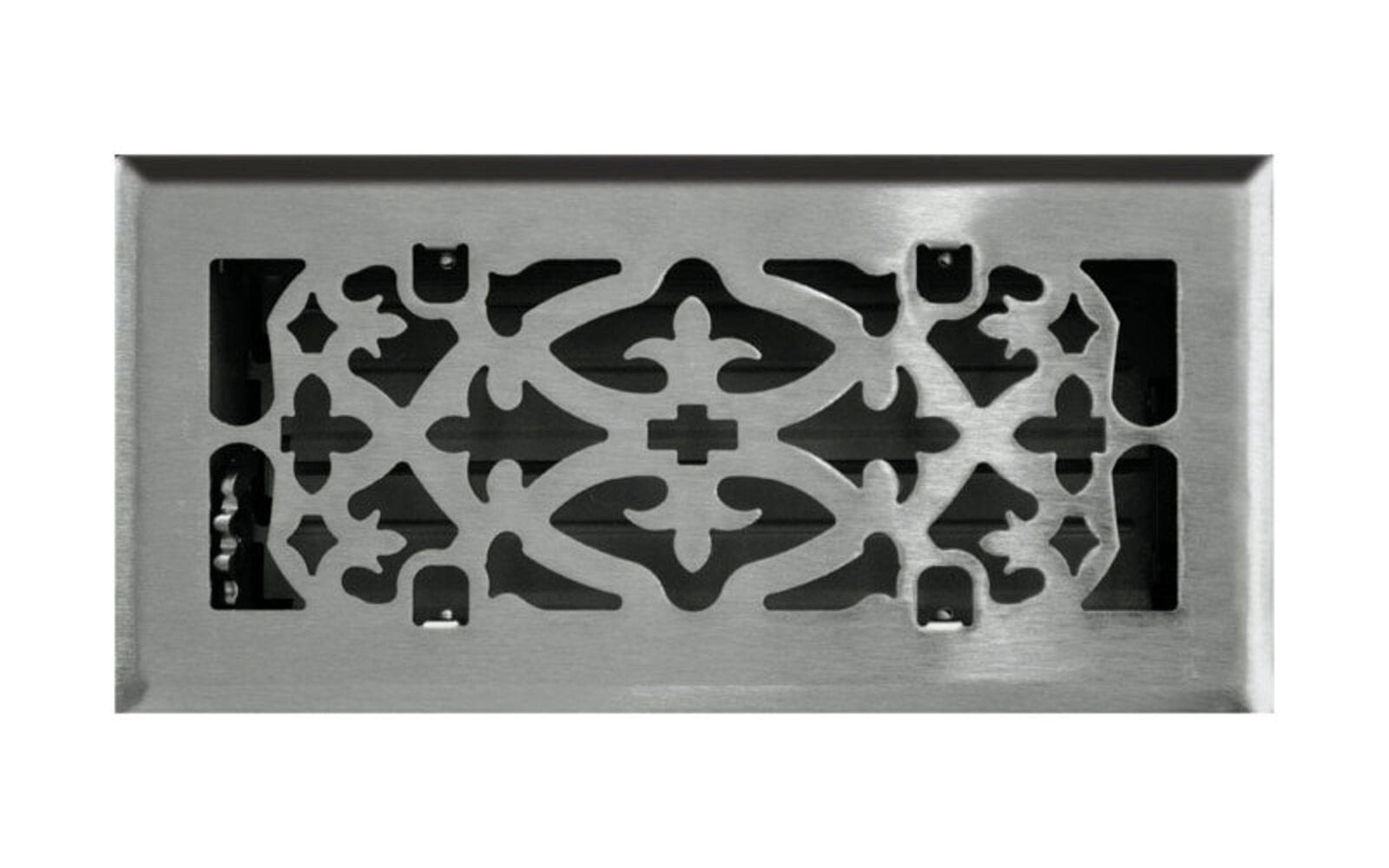 ta industries floor register scroll 10 " x 4 " satin nickel