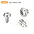 thumbnail image 4 of ST5x12x10mm Phillips Pan Head Self-tapping Screw with Washer, 50 pack - 304 Stainless Steel Wood Screw (Silver), 4 of 6