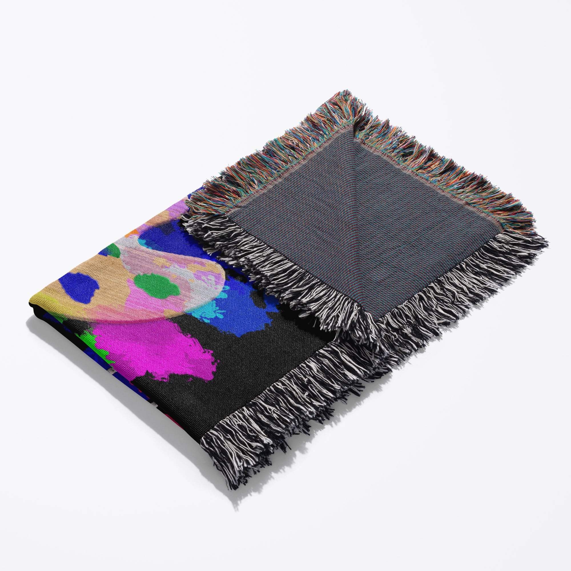 A Painter Art Palette With Art Brushes And Paint., Woven Blanket