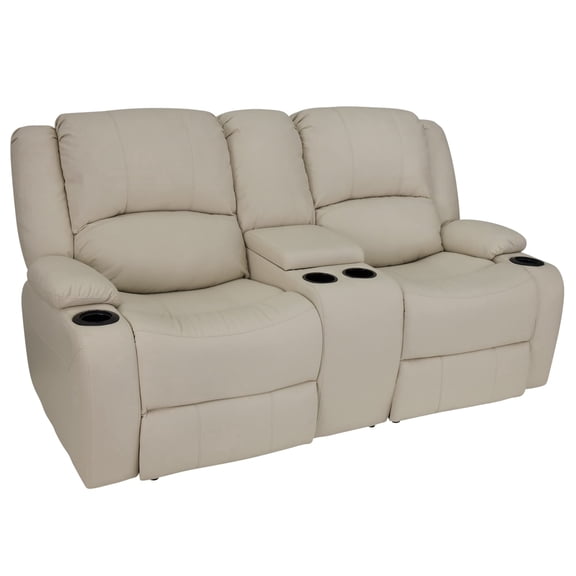 RecPro RV 70" Powered Sofa Recliner & Console | Loveseat with Cupholders | Ultrafabrics Brisa Birch