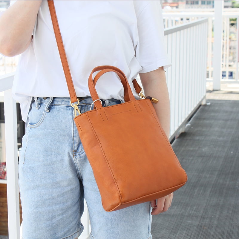Leather tote bag with crossbody strap sale