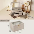 Clear Lid Jewelry Box 3 Layers Jewelry Organizer With Lock Large Multi