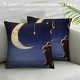 thumbnail image 3 of MLJA Throw Pillows Covers Glowing Crescent Moon Agaginst Evevning Sky with Reflecting in Modern Farmhouse Home Decor for Sofa Living Room, 3 of 5