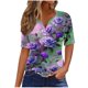 thumbnail image 2 of Fiudx Camisetas para Mujer Blusa de Manga Corta Estampada a La Moda para Mujer, Blusas Informales con Cuello En V, 2 of 5