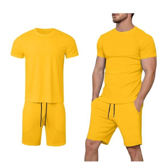Men Short Sets Outfits 2 Piece Mens T-Shirts and Shorts Mens Summer Outfits Beach Clothes Matching Set
