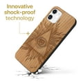 thumbnail image 3 of Case Yard Wooden Case Outside Soft TPU Silicone, Slim Fit Shockproof Wood Protective Phone Cover for Girls Boys Men and Women, Supports Wireless Charging Illuminati Design case for iPhone-12-Mini, 3 of 7