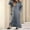 Dark Gray, variant on Patlollav Womens Dresses Fashion Round Neck Winter Warm Color Long Sleeve Pocket Long Dress