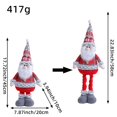 thumbnail image 2 of Christmas Plush Santa Claus Figurine with Retractable Telescopic Legs, Standing Xmas Holiday Decor Ornament, Festive Party Gift Doll, 2 of 7