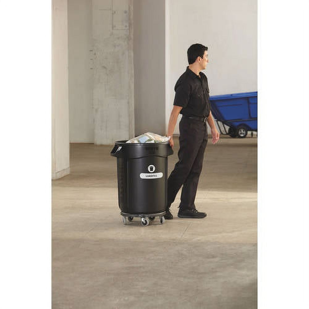 Rubbermaid Trash Can, 50 gal Capacity, Plastic, Green, SnapFit Lid Closure  FG285100EGRN