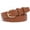 B-brown, variant on Women's Leather Belt for Jeans Pants Fashion Gold Buckle Ladies Dress Belt