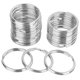 thumbnail image 4 of LLavero de plata pulida de 10-50 piezas, llaveros planos de acero inoxidable con agujero, llavero dividido redondo chapado en rodio, bricolaje, venta, 4 of 5