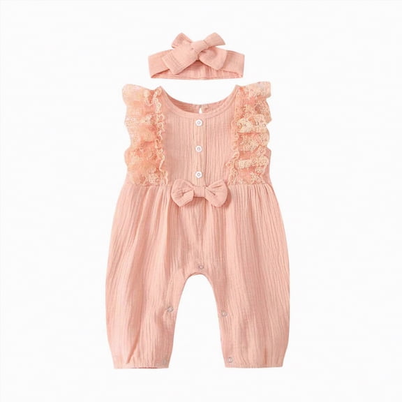 JUMEYU Baby Girl Clothes Baby Girl Romper Newborn Girl Short Sleeve Romper Jumpsuit Outfit Cute Clothes 0 3 6 9 12 18 24 Months (Red,12-18 Months)
