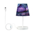 thumbnail image 2 of WOBOGO Sakura Purple Butterfly Table Lamps Bedroom 3-Speed Dimmable Farm Style with Fabric Shade for Reading and Home Office, 2 of 8