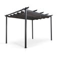 thumbnail image 6 of Ulax Furniture 10'x13' Outdoor Pergola Aluminum Patio Retractable Gazebo with Sun Shade Canopy (Gray), 6 of 7