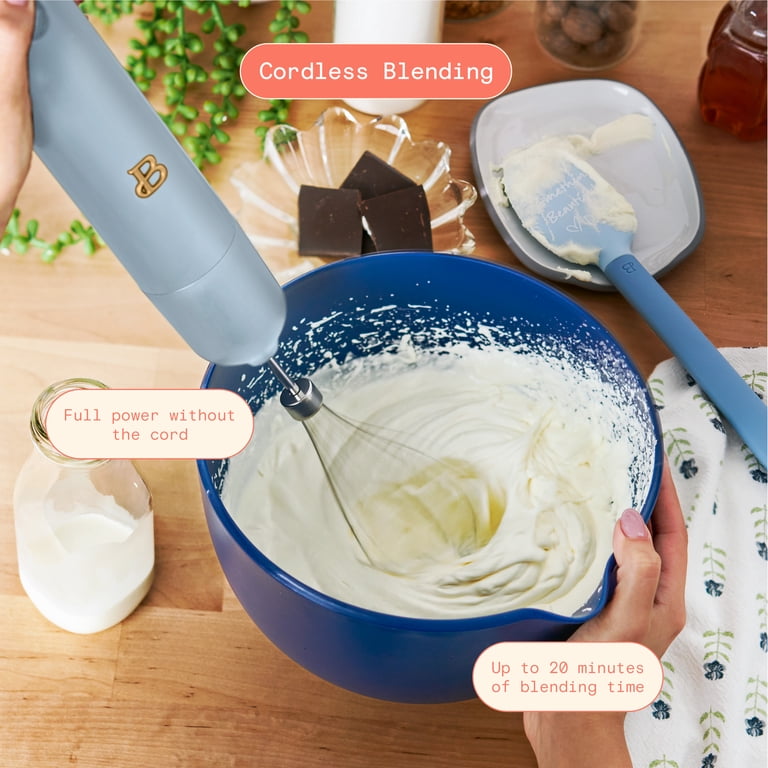 Beautiful Cordless Immersion Blender with Chopper & Whisk, Blue photo 3