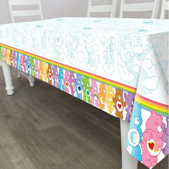 Prime Party Care Bears Tablecloths, Reusable Plastic Party Decor – 54" x 108"