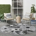 thumbnail image 2 of Nourison Aloha Outdoor Black White 5'3" x Round Area Rug (5 Round), 2 of 9