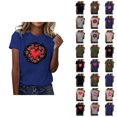 thumbnail image 1 of T-shirts de la Saint-Valentin pour Femmes 2026 à la Mode Manches Courtes Col Rond avec Cœur Graphique, 1 of 4