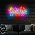 thumbnail image 4 of C-CRAFT Seafood Neon Sign LED Light 40 inch for Seafood Restaurant Bedroom Wall Art Decor, 4 of 5