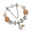 thumbnail image 1 of Seialoy, pulseras con colgante de llave de corazón Chapado en plata para mujeres, pulsera Original con cuentas de corona de princesa para niñas, joyería para esposa Tan Jianjun unisex, 1 of 2