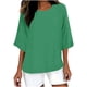 thumbnail image 2 of mfyjkho Tops Y Blusas Para Mujer, Camisa Informal De Cuello Redondo Y Manga 3/4 De Color Liso Para Mujer Tops De Tallas Grandes Xxxxl, 2 of 4