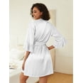 thumbnail image 6 of Ekouaer Womens Silk Robe Set 2-Piece Satin Bathrobe V-neck Bridal Party Robe, 6 of 6