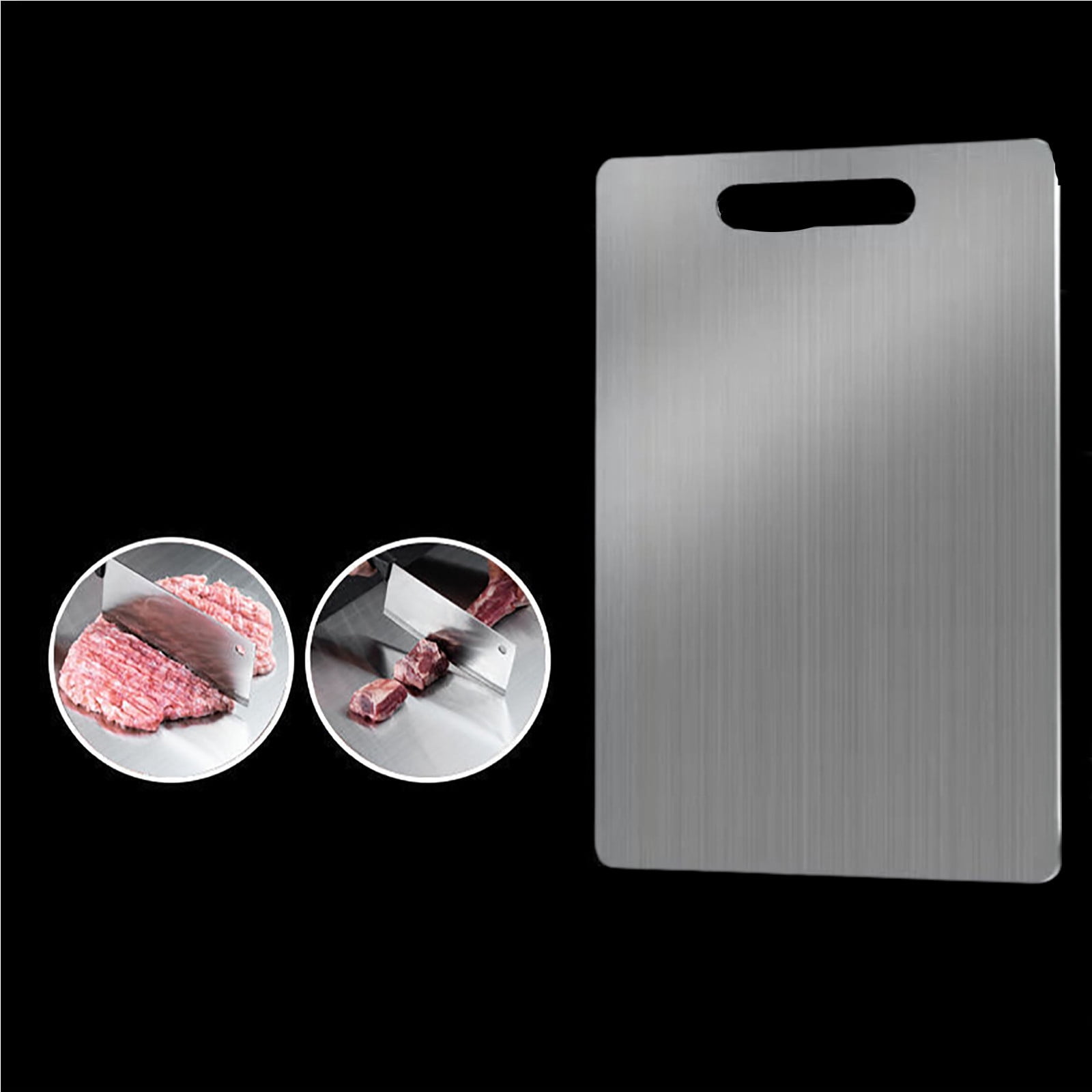 Double Sided Metal Cutting Board 5.9 x 9.45 inch - Stainless Steel Prep Mat for Kitchen, Fruit Vegetable & Meat Chopping, Kneading Cutting Board Mats for Indoor Outdoor Use