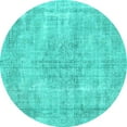 thumbnail image 1 of Ahgly Company Machine Washable Indoor Round Persian Turquoise Blue Traditional Area Rugs, 8' Round, 1 of 4