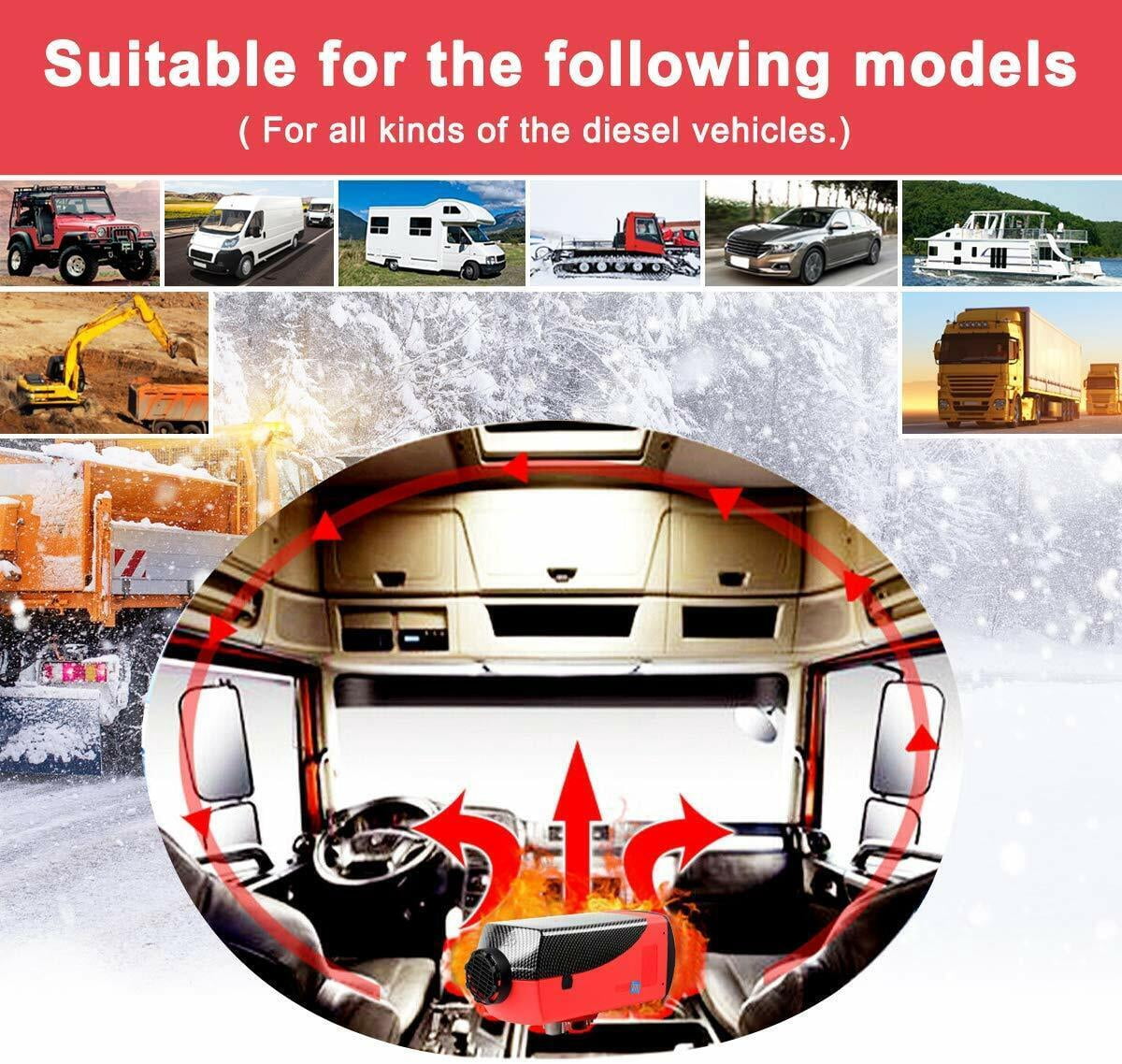 PRIJESSE Air Diesel Heater 8KW 12V Muffler Parking Diesel Heater for Motorhome Boat RV Trucks Car Bus
