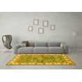 thumbnail image 3 of Ahgly Company Indoor Square Oriental Yellow Traditional Area Rugs, 3' Square, 3 of 4