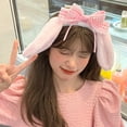 thumbnail image 4 of Xinwanna Cute Bow Headband with Fuzzy Ears Cosplay Prom Halloween Soft Elastic Hairband for Kids Adults Girls (Blue), 4 of 13