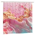 thumbnail image 2 of Shower Curtain, Abstract Pink Gold Splash Washable Shower Curtain for Bathroom, Waterproof Bathroom Shower Curtain Set with Hooks Long Shower Curtain 72x72in Home Decor, 2 of 7