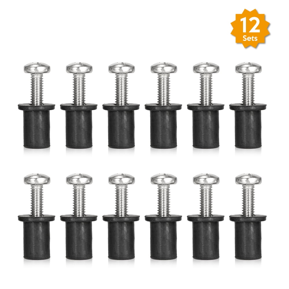 12x Well Nuts w/Stainless Screws for Kayak Canoe Boat Marine Hardware Fasteners 