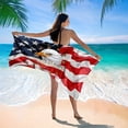 thumbnail image 2 of Patriotic Beach Towel, 59.1x29.5in Fade-proof Microfiber Bath Towel, Lightweight Portable Cloth for Camping Gym Independence Day Holiday Decoration, 2 of 7