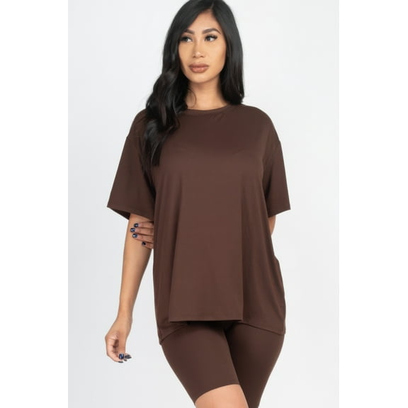 Loose Fit Top & Biker Shorts Set