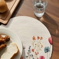 thumbnail image 3 of Pink Orange Teal Spring Floral Round 13 Inch Placemats Set of 2, Watercolor Botanical Summer Flowers HeatResistant Non Slip Place Mats for Dining Table, Wipeable Kitchen Table Mats for Housewarming, 3 of 9