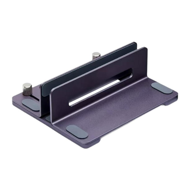 Soporte de soporte de laptop vertical, para la computadora portátil compacto Servido de espacio robusto Organizador de escritorio de escritorio para Ranura individual gris