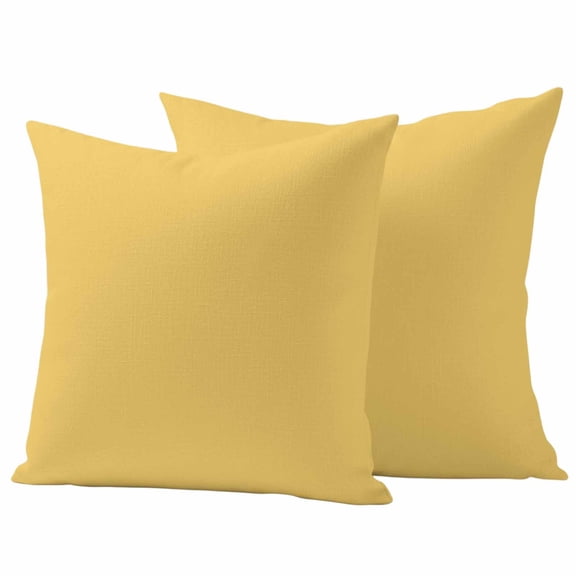 Pure Yellow Outdoor Pillow Covers, Waterproof Decorative Throw Pillowcases Set of 2, Simple Solid Color Couch Cushion Cases with Zipper for Outside Patio Garden Sofa 18"x18"