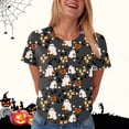 thumbnail image 6 of Akiihool Vintage Halloween Shirt Womens Halloween Short Sleeve Crew Neck Shirts Fall Halloween Funny Skull Graphic Length Sleeve Top Spooky Season Tees (Dark Gray,4XL), 6 of 9
