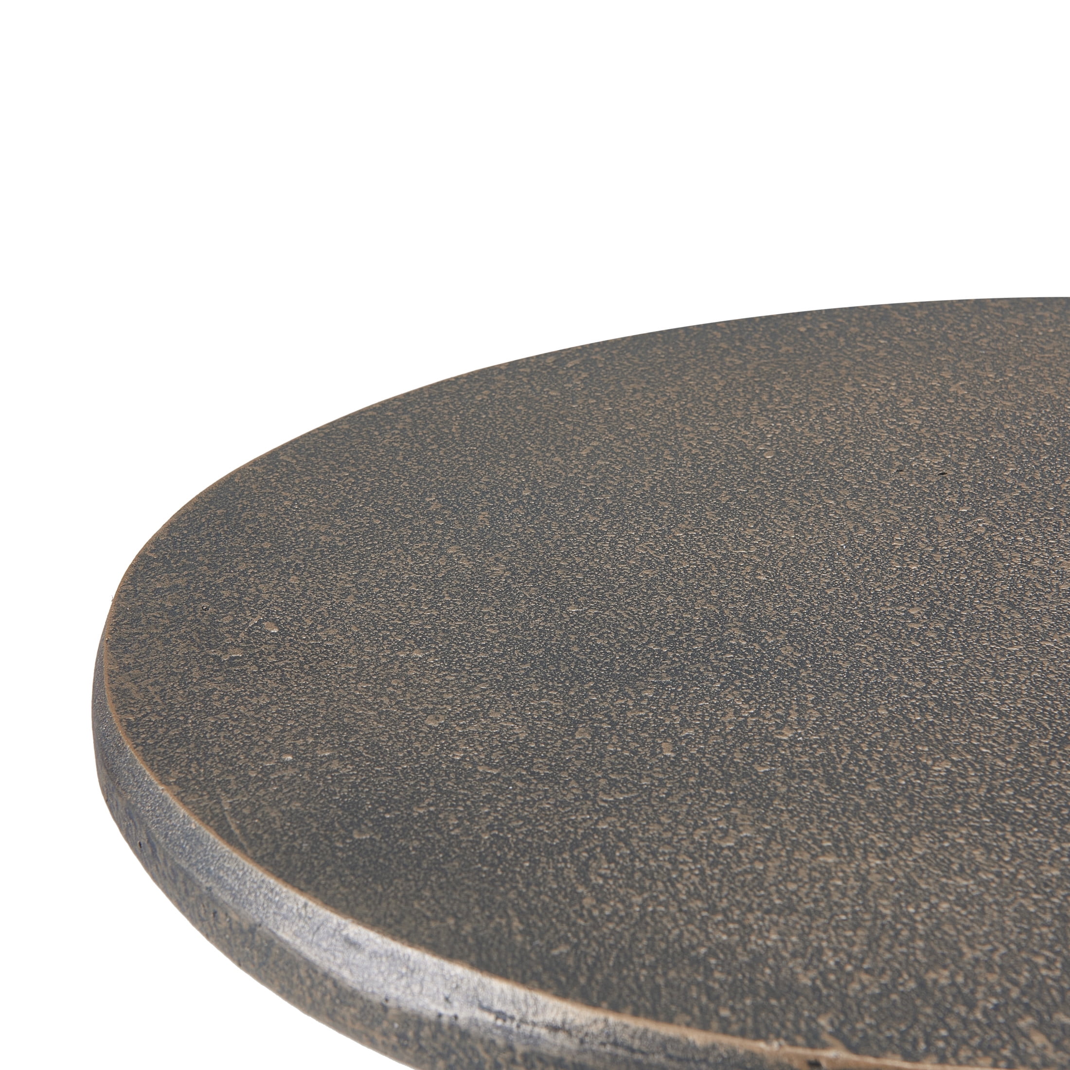 Christopher Knight Home Lightweight Concrete Outdoor Side Table, Sculptural Oval Design, Copper