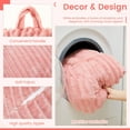 thumbnail image 2 of Fluffy Stuffed Animal Storage Bean Bag Chair Cover (No Filler) Comfy Bean Bag Cover Without Filling or Home Bedroom Decor Organizing Plush Doll Textile Holder(Pink,L), 2 of 10