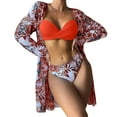 thumbnail image 2 of Daisyyozoid Women's Swimsuit Plus Size Printed Bikini Three-piece Split Suit, 2 of 4