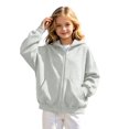 thumbnail image 2 of Angala Big Girls Zip Up Hoodie Fall Sweatshirt School Daily Wear Girls Casual Jacket Size 13-14 Years Grey, 2 of 6