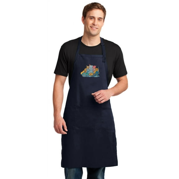 Large Cats Apron Chef Style Large Size Cat Aprons with Adjustable Neck & Pockets