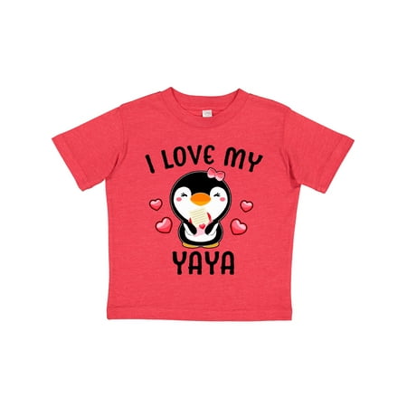 

Inktastic I Love My Yaya with Cute Penguin and Hearts Gift Toddler Toddler Girl T-Shirt