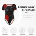 thumbnail image 4 of Saiise Motif Chien Noir Fond Rouge Grenouillère à Manches Courtes Col Rond Pyjama Extensible avec Fermeture à Pression-Grand, 4 of 7
