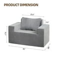 thumbnail image 2 of Modern Square Sofa with a Cushion, Single Foam Couch with Pillow, Bean Bag Chairs for Adults, Large Bean Bag Sofa for Living Room/Bedroom/Gaming Room, Plain Grey, 2 of 9