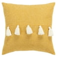thumbnail image 2 of SAFAVIEH Revra Solid Fringe Decorative Pillow, 18" x 18", Sand, 2 of 3
