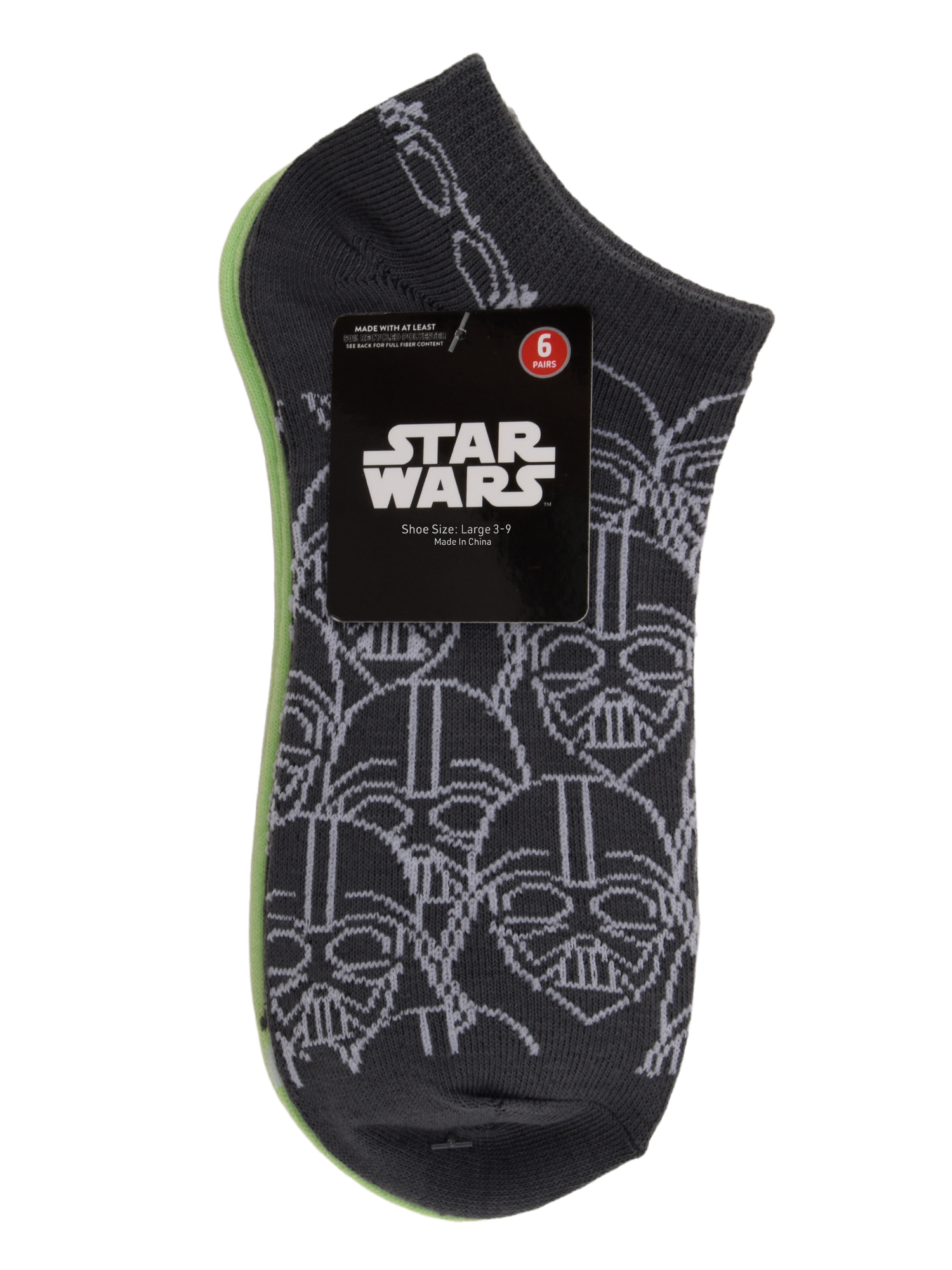 Star Wars No Show Socks, 6-Pack, Sizes L Boys